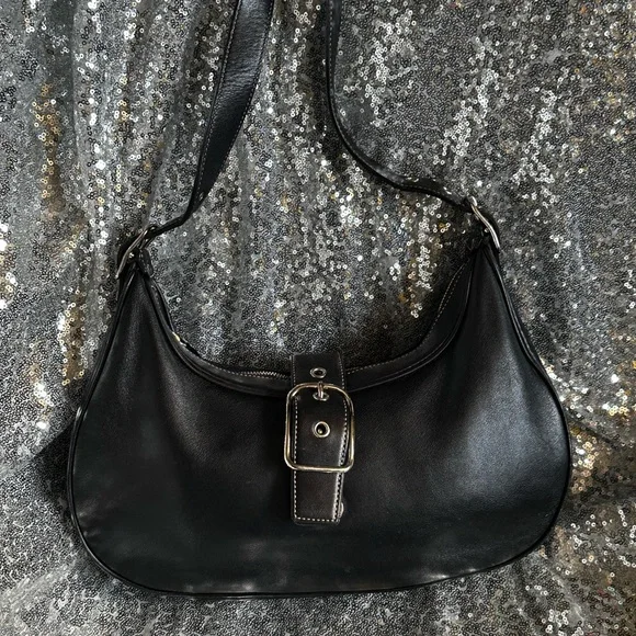 COACH Black Leather Hobo Style Shoulder Bag - Picture 3 of 17
